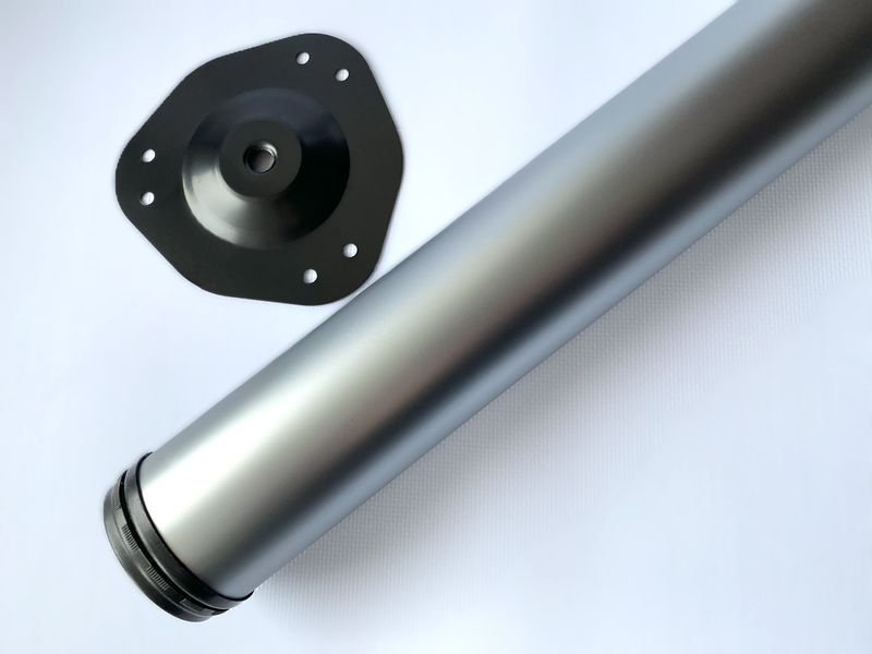 Опора для стола металлическая d-60mm h - 710mm алюминий (хром матовый) 1692309364 фото
