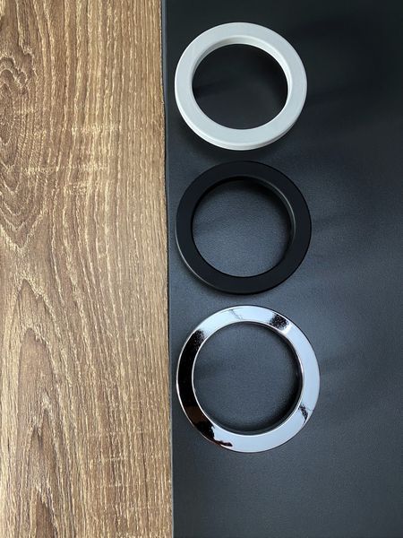Круглая белая ручка для мебели Circle 64 мм между винтами FX-085-64-07 фото