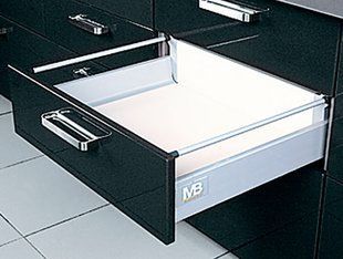 Выдвижной ящик Модерн Бокс средний серый (1 к-кт реллингов) L-400мм MODERN BOX GTV, тандембокс PB-D-KPL400B фото