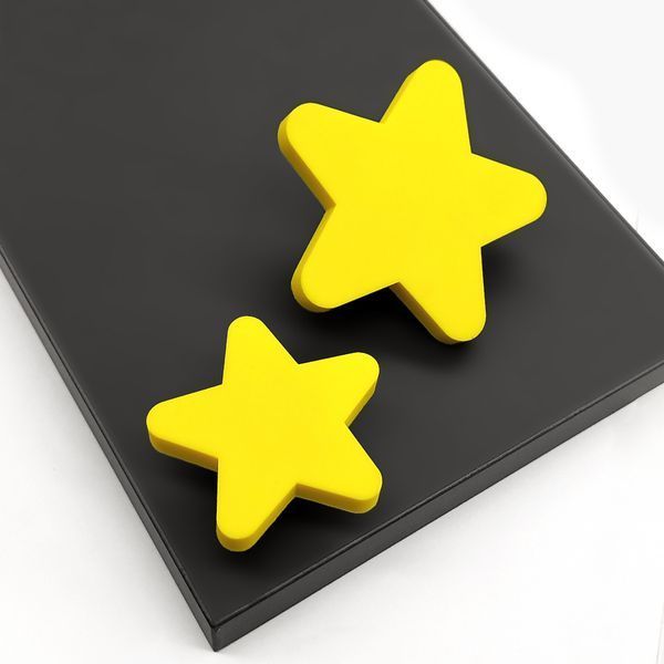 Детская мебельная ручка кнопка Star small желтая одинарная DFX-111-120 фото